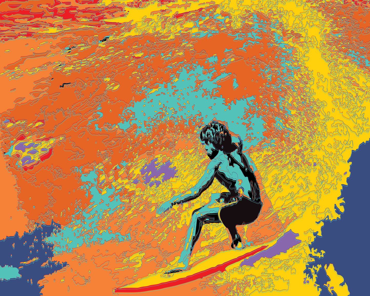 CANVAS PRINT: "Electric Glide" – Retro Surf Art Print